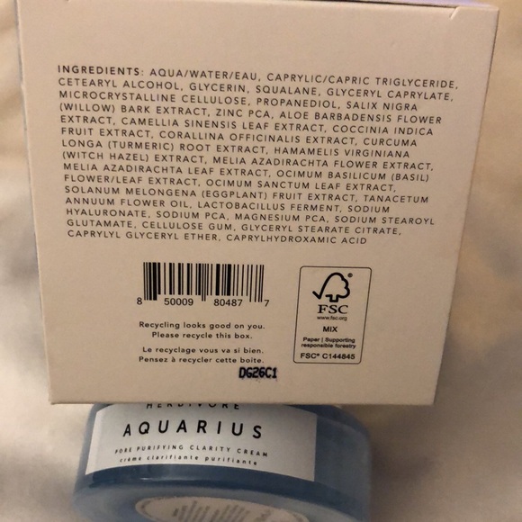 Herbivore Aquarius Pore Purifying Clarity Cream Moisturizer Combo Oily 50ml NIB - Picture 9 of 12
